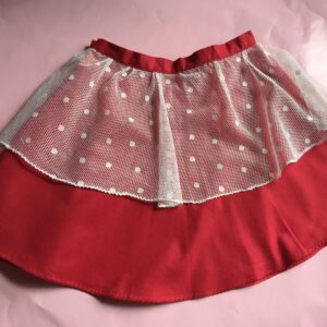 Gonna Bimba rossa con gonnellino di pizzo