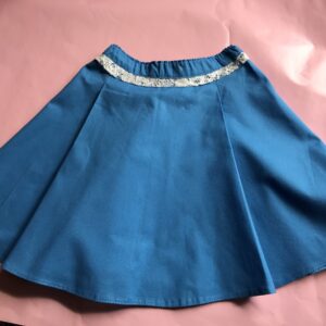 Gonna Bimba Azzurra con dettaglio in pizzo Bianco